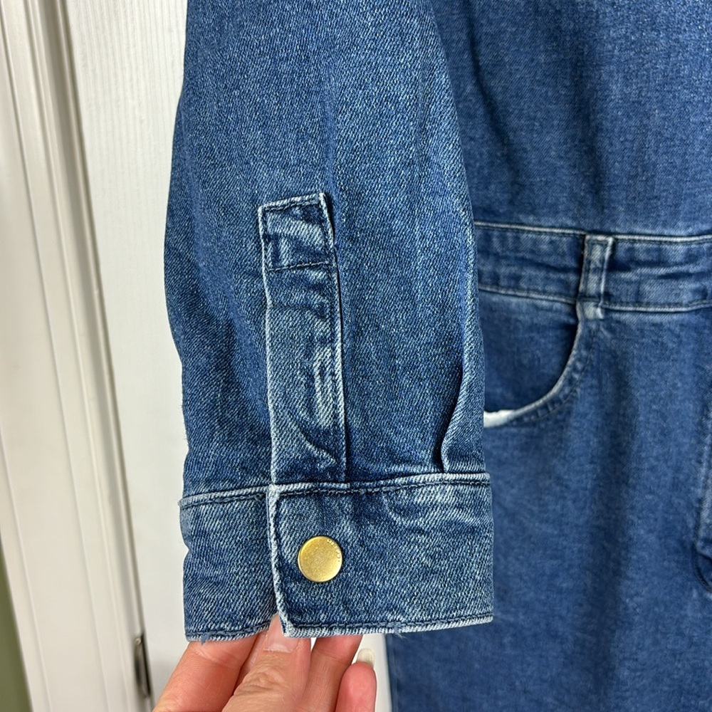 DL1961 Freja long sleeve denim utility jumpsuit in Tripoli sz med - Picture 7 of 13
